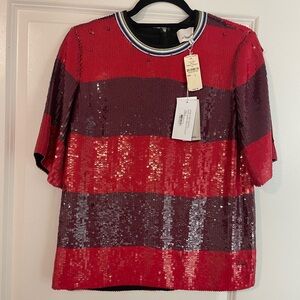 Phillip lim small sequined short sleeve top